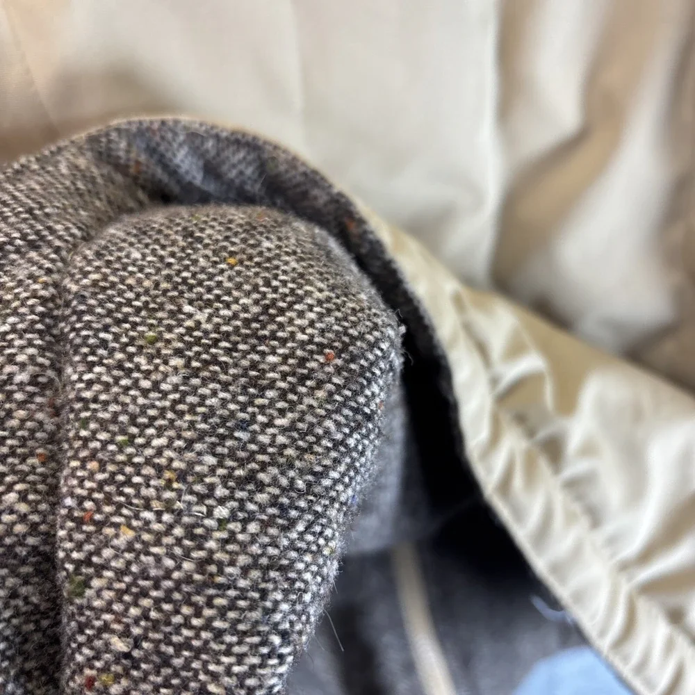 Vintage Chore Coat Tweed Lined Jacket 8/S Beige Big Pockets Farm‎ Warm